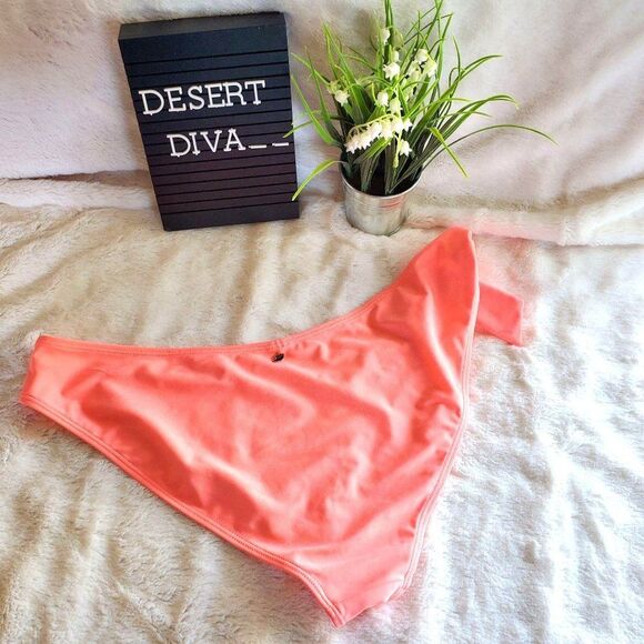 Fabletics Womens Bikini Bottom Pink Xl Plus Size Side Knot - Picture 3 of 5